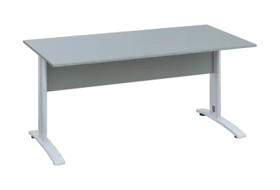 EPK 28 - 16 stůl kancelářský, kovová podnož bílá, deska 25 mm, široký 1600 mm, šedá